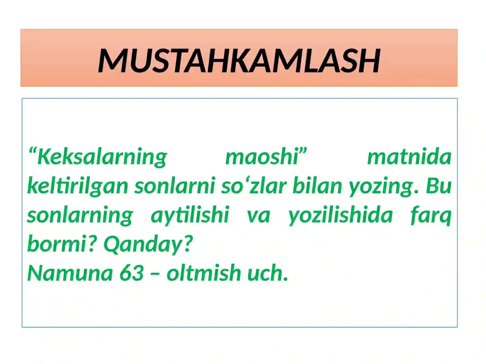 Mustahkamlash.Ijodiymatn 4