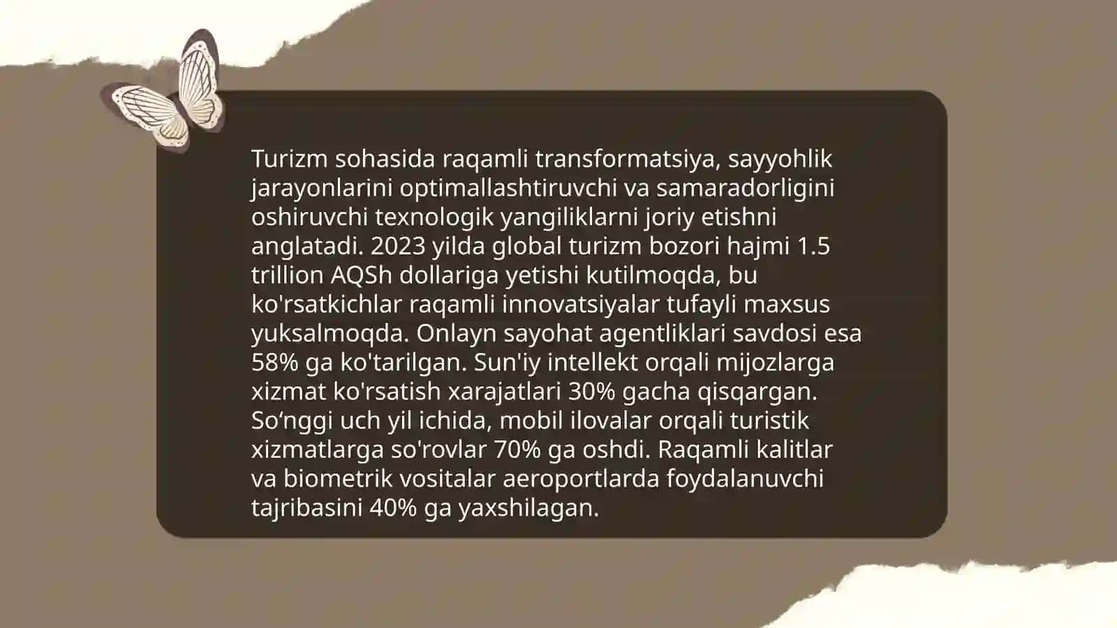 Turizmda onlayn sayohat agentliklari taqdimot 4
