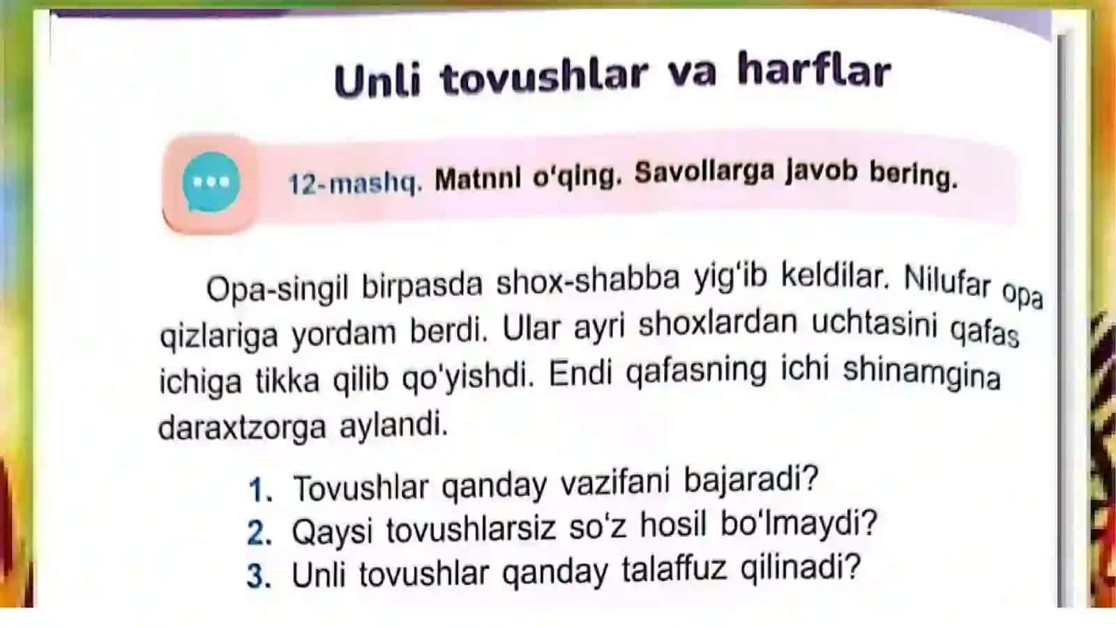 Unli tovushlar va harflar 4