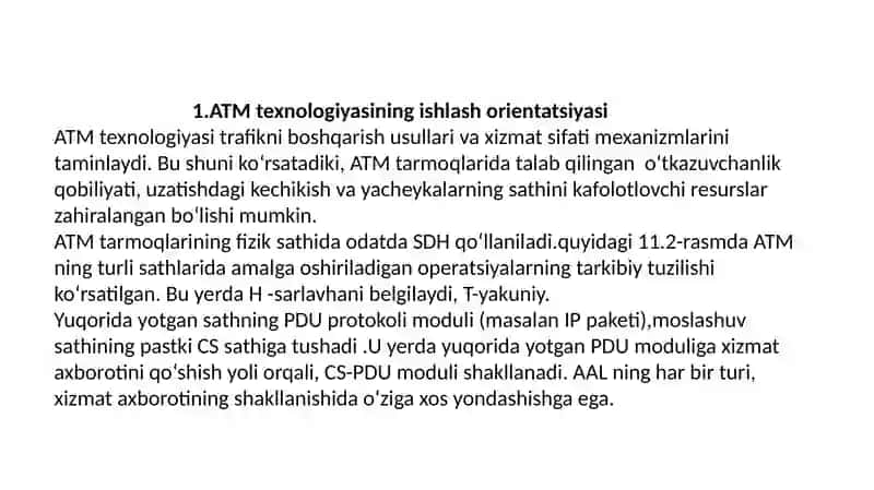 ATM texnologiyasi boshqaruvi 4