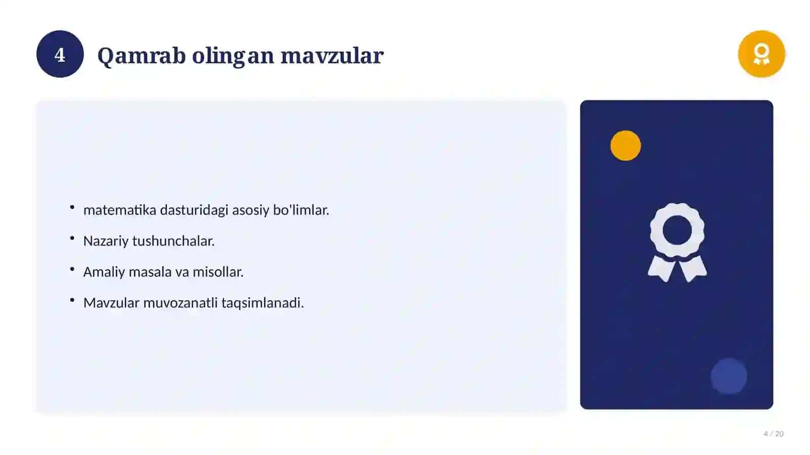 Informatika fanidan 6-sinf: mavzulashtirilgan nazorat ishi va tahlil 4