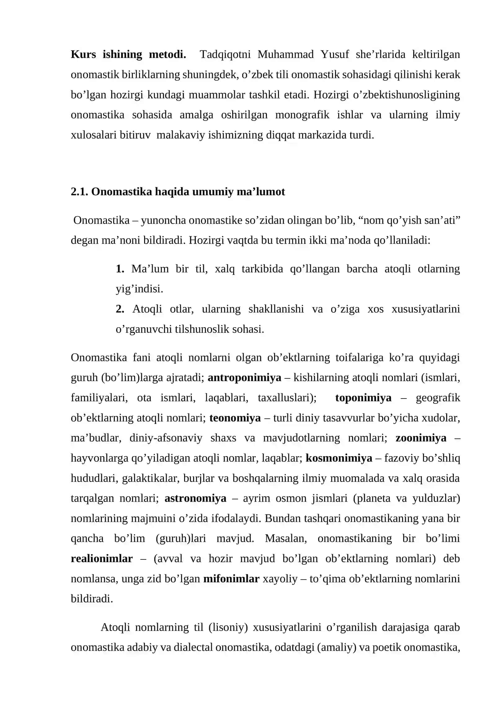 Mavzu: "Muhammad Yusuf she’rlarida onomastik birliklar" 4