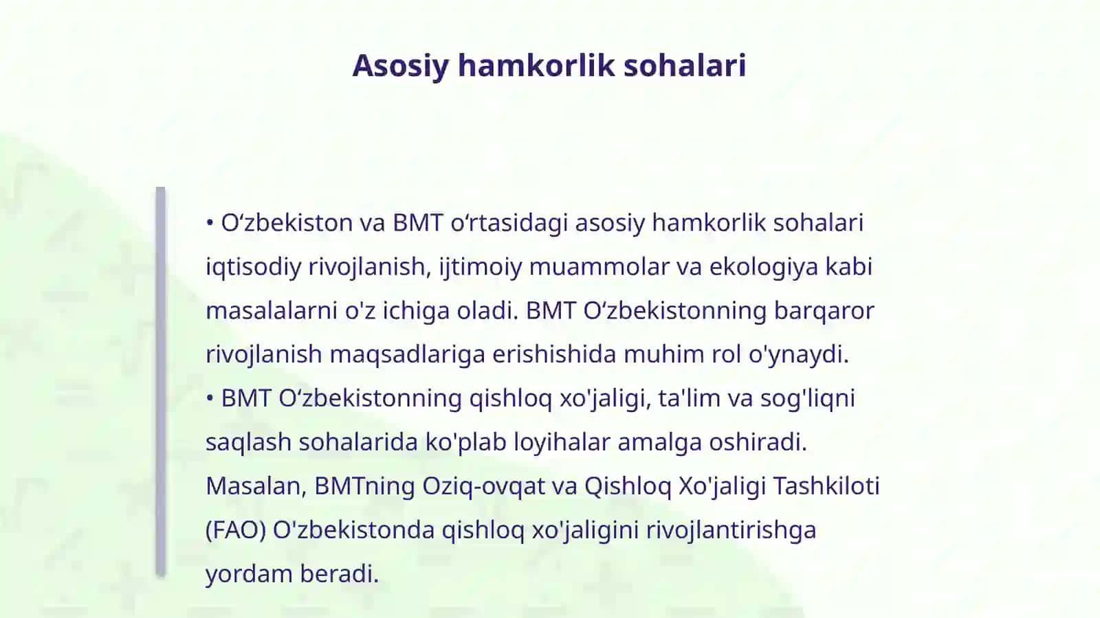 O‘zbekistonning BMT bilan hamkorlik aloqalari 4