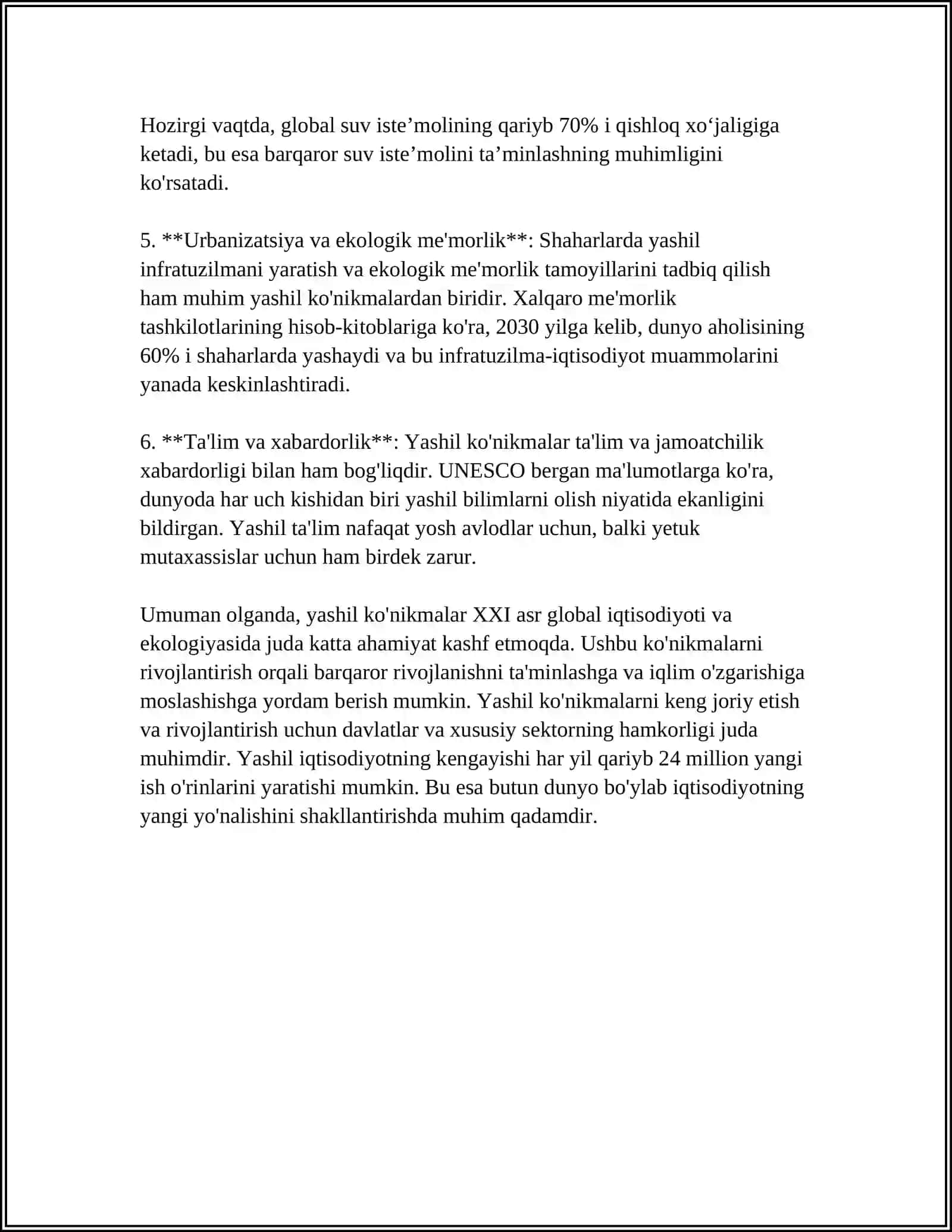 YASHIL KÒNIKMALAR VA UNING FOYDALI JIHATLARI 4