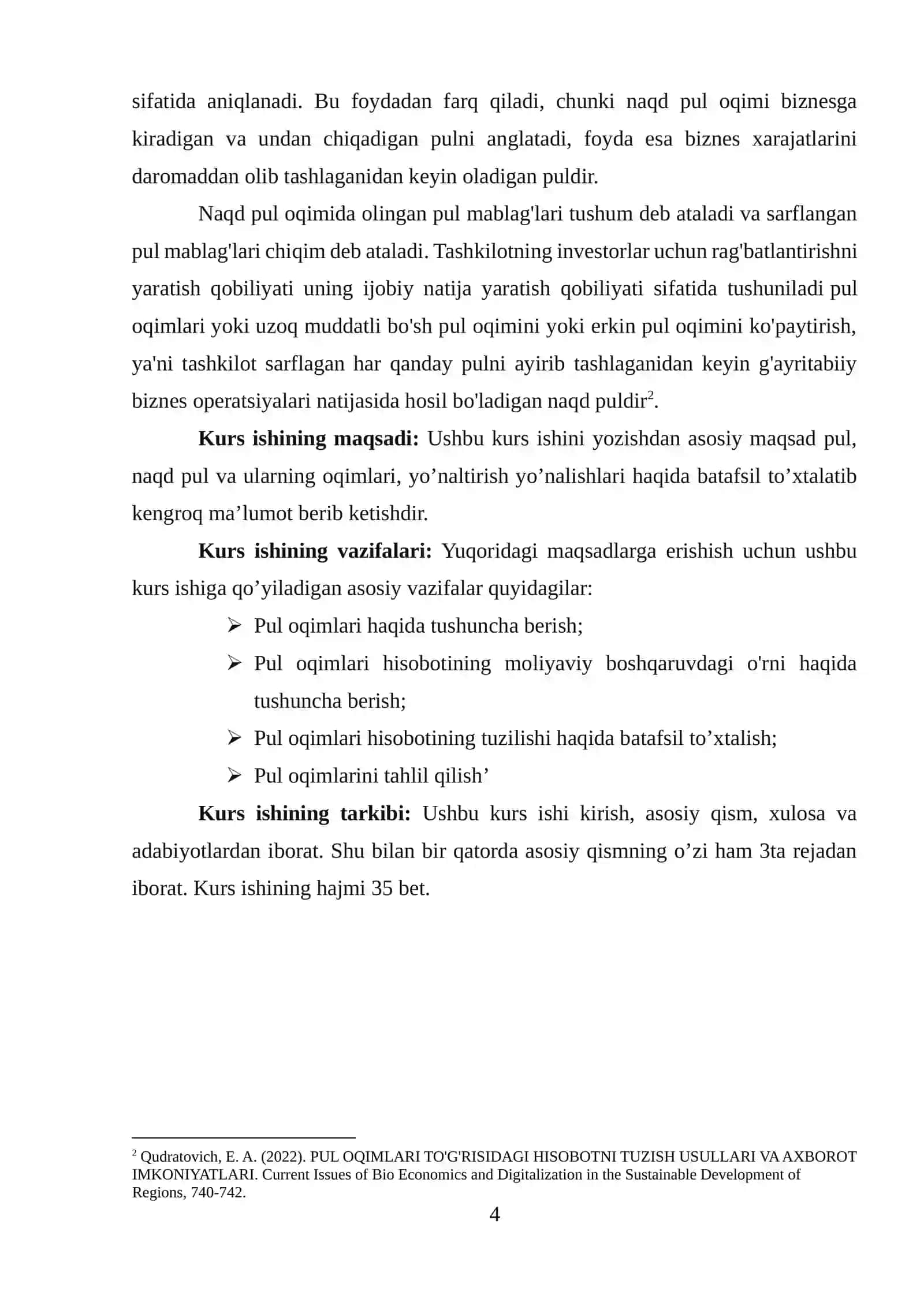 Pul oqimlari to’g’risidagi hisobot va uning tahlili. 4
