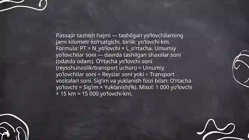 Avtomobil transporti asosiy ish koʻrsatkichlari 4