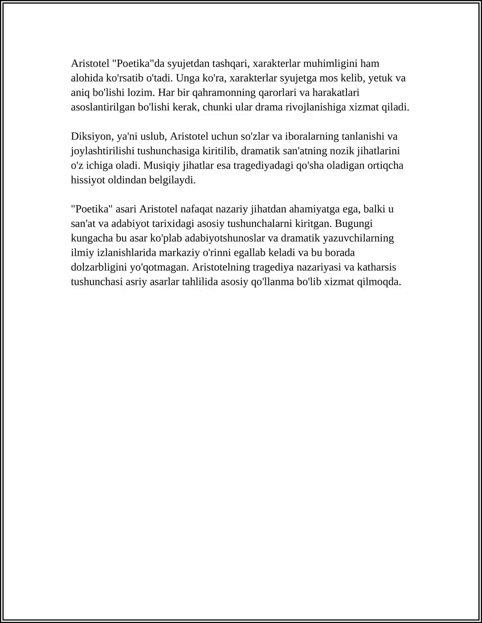 ARISTOTELNING "POETIKA "ASARI HAQIDA 4