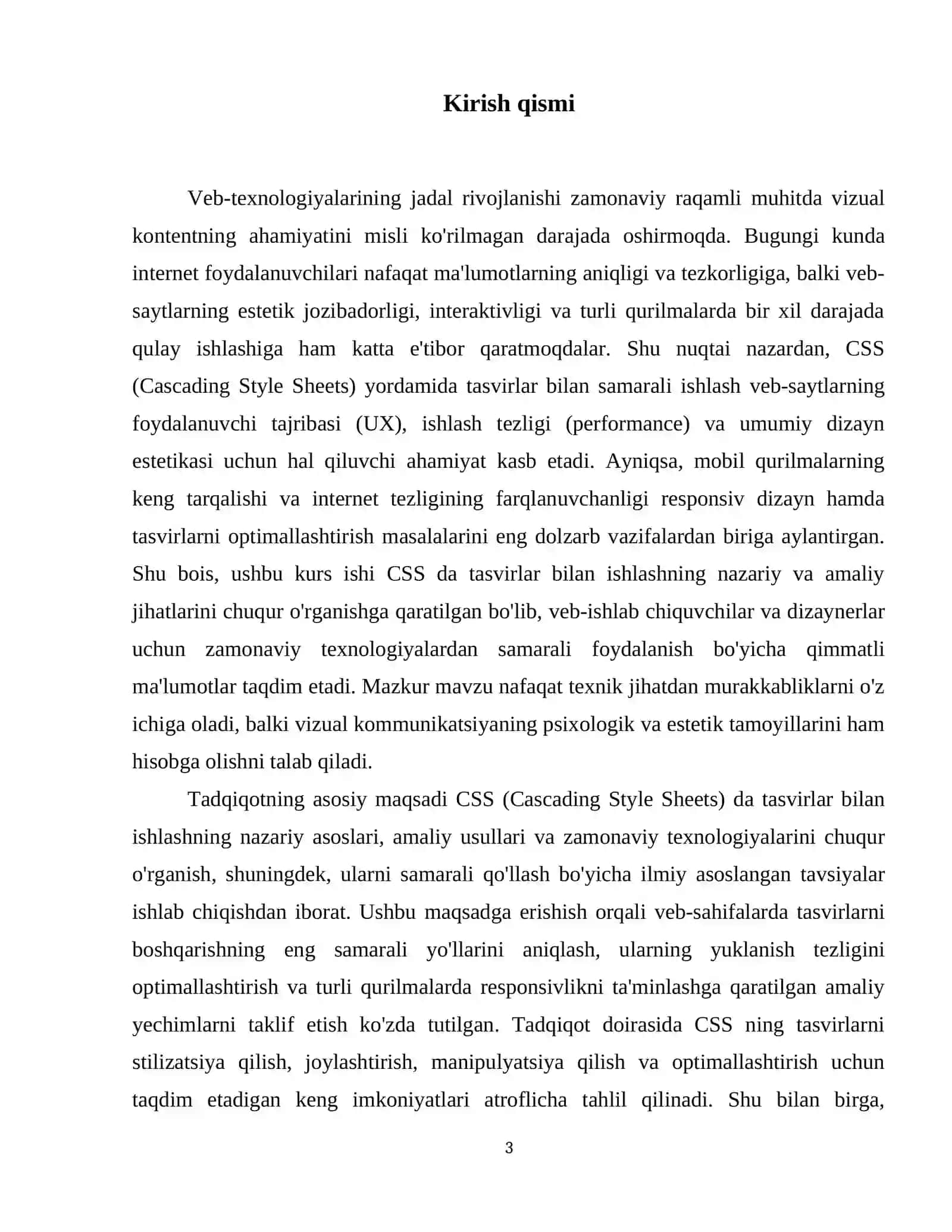 CSS (Cascading Style Sheets) da tasvirlar bilan ishlash tehnologiyalari 4
