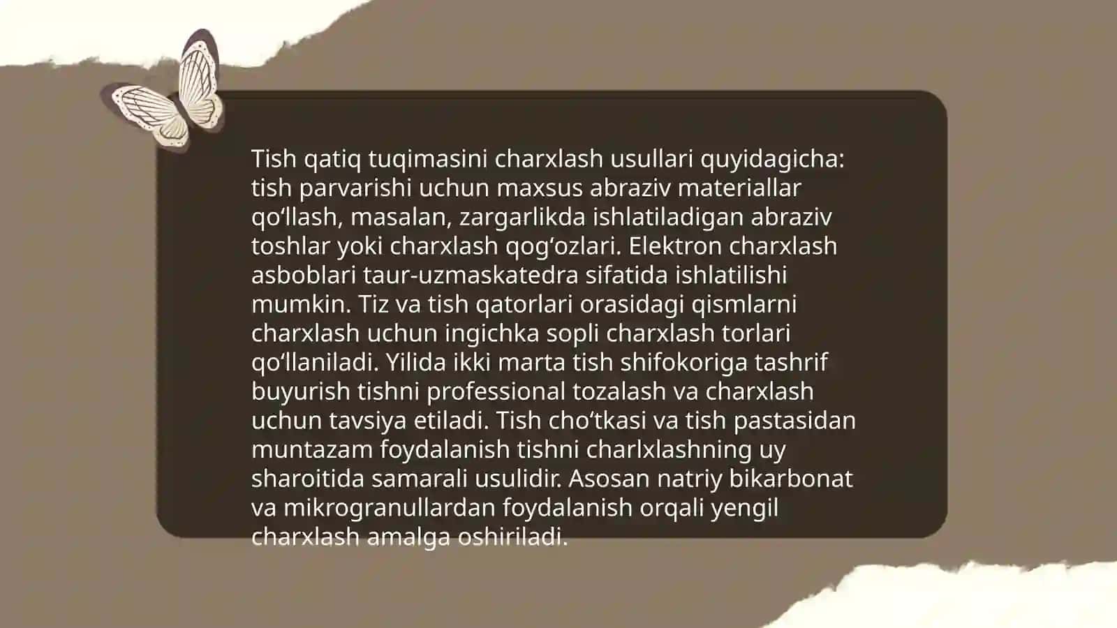 Tish qatiq tuqimasini charxlash tamoillari 4