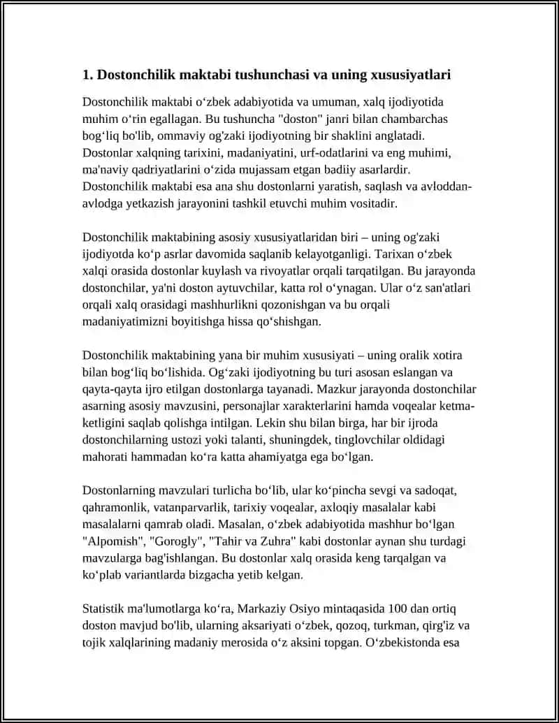 O'zbek Dostonchilik Maktablari va Dostonchilik An'analari 4