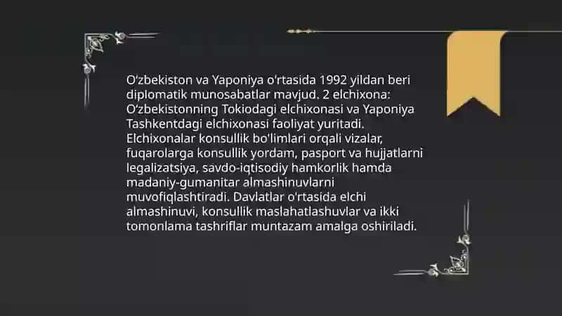 Yaponiya bilan diplomatik munosabat 4
