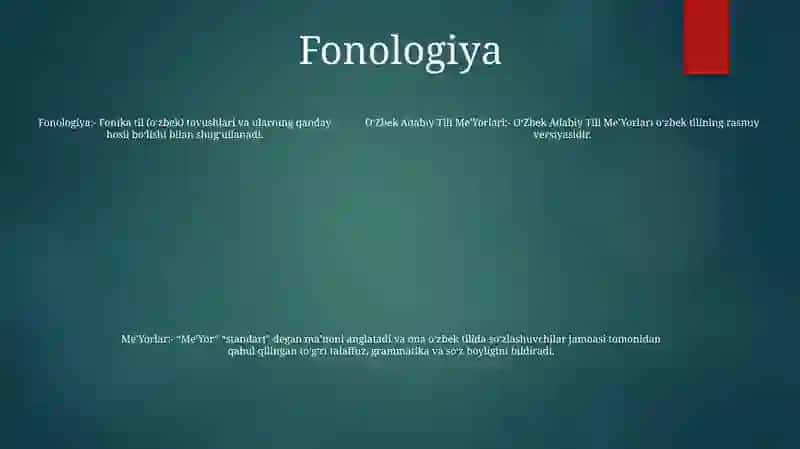 Oʻzbek Adabiy Tili MeʼYorlari 4
