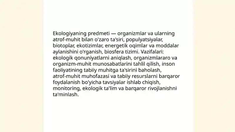 Ekologiya tushunchasi 4