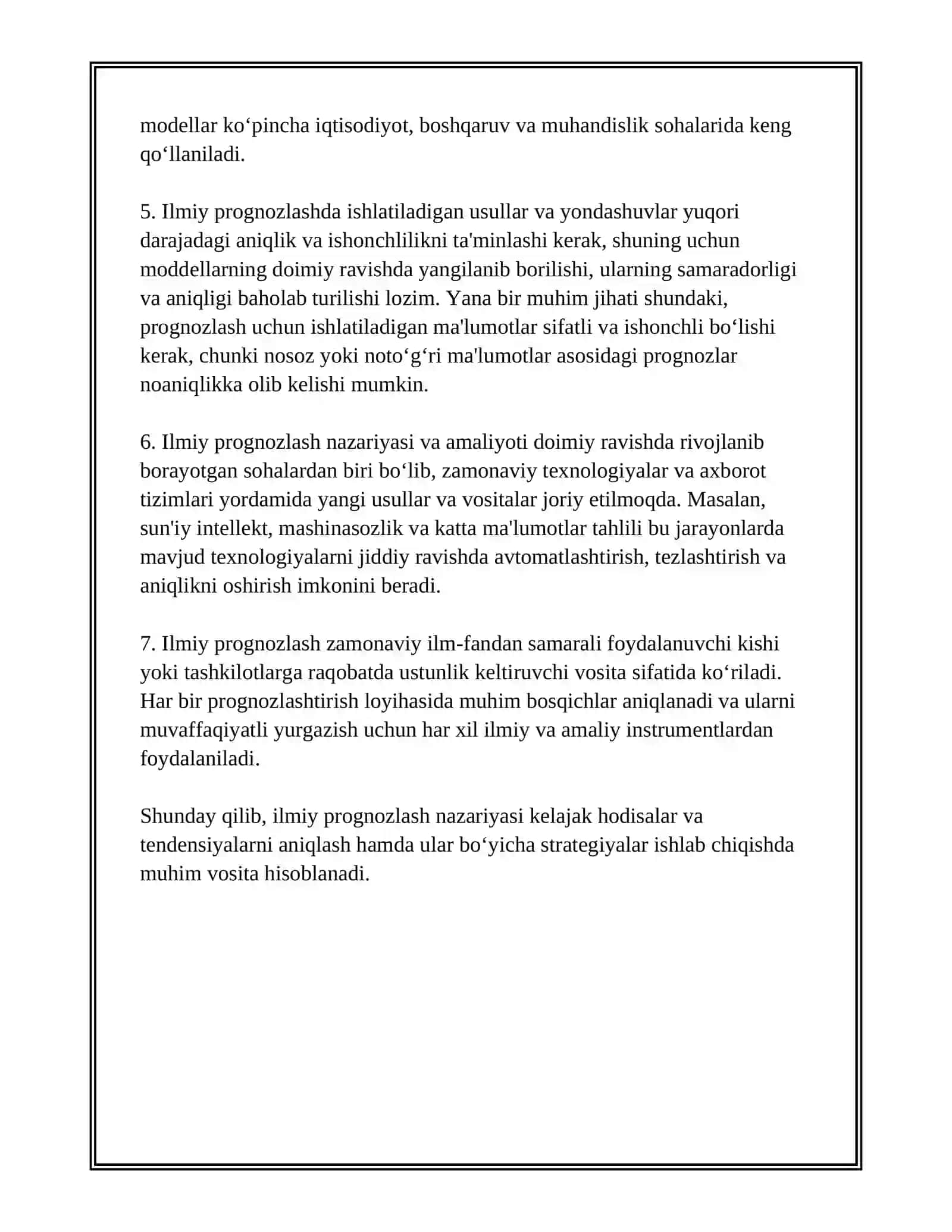 ILMIY PROGNOZLASHNING USLUBIY ASOSLARI VA USULLARI 4