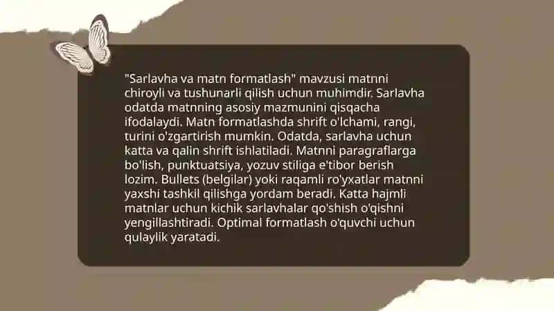 Word dasturidan foydalanishni o’rgatish 4