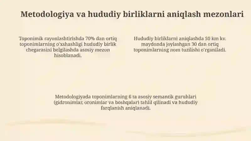 Toponimik rayonlashtirish tamoyillarini amaliyotda qoʻllash 4