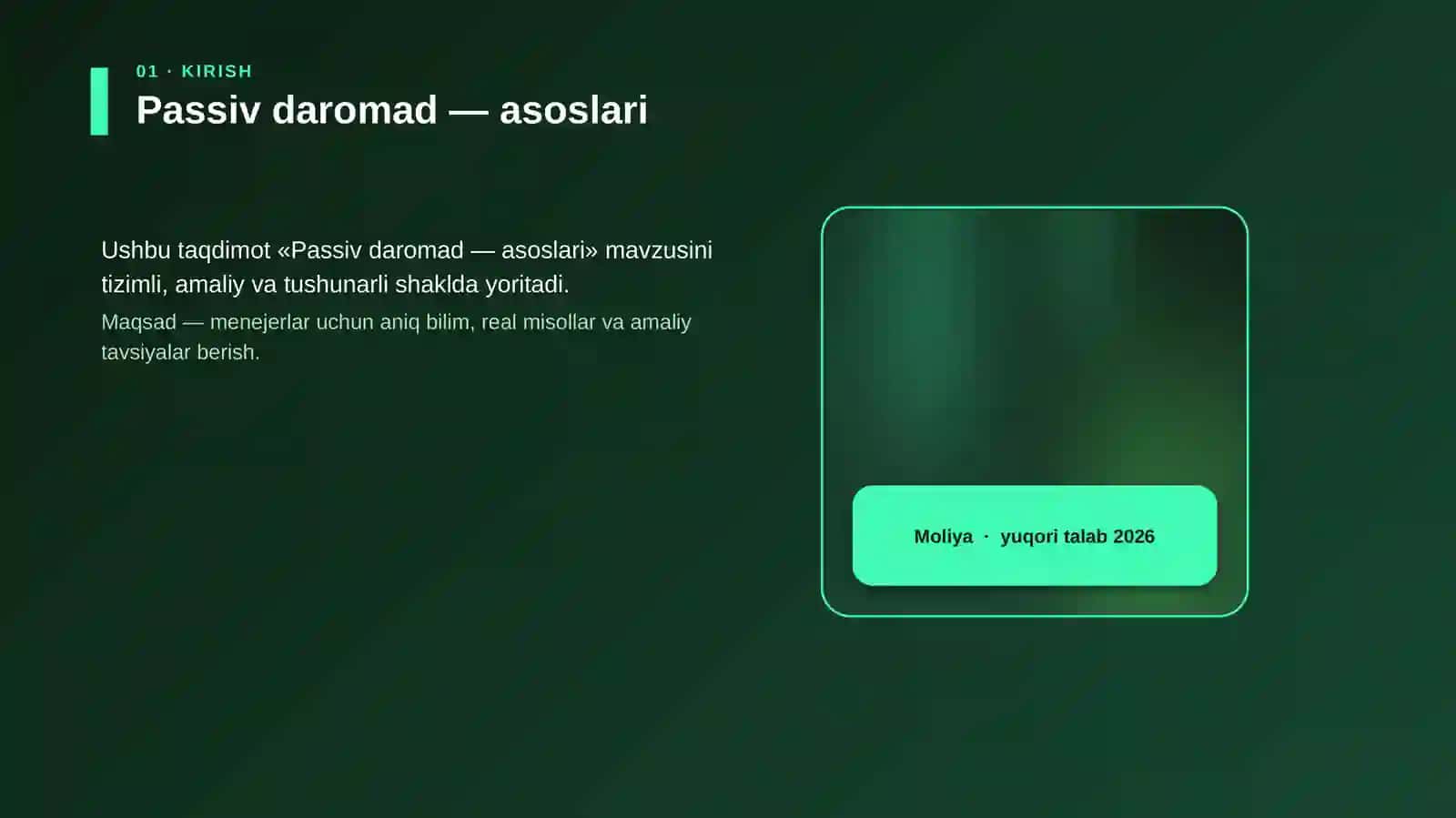 Passiv daromad — asoslari 4