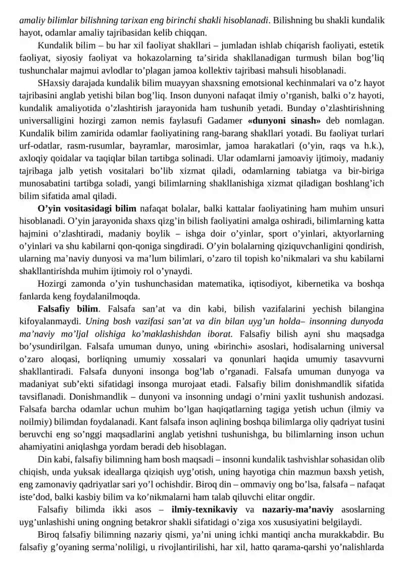 Bilish Nazariyasi va Yo'nalishlari 4