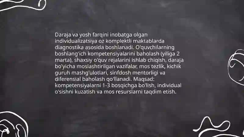 Oz kopmlektli maktablarda o’qitish xususiyatlari 4