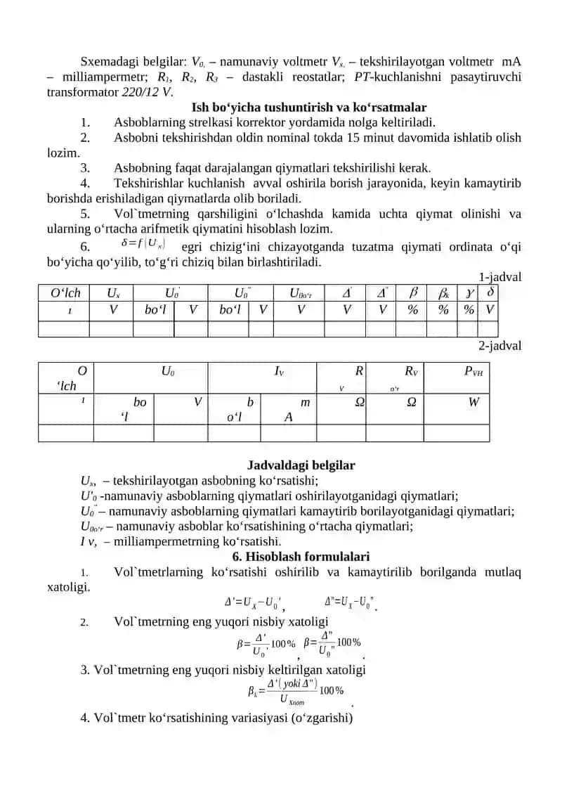 O`LCHASH VOSITALARINING XATOLIKLARINI ANIQLASH 4