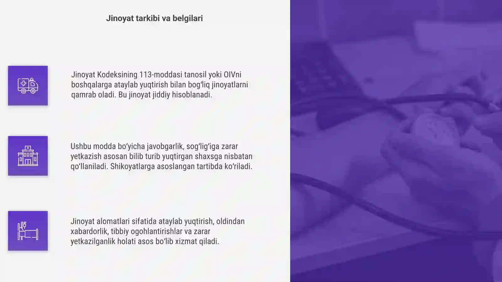 Jinoyat Kodeksi 113- modda: Tanosil yoki OITni tarqatish 4