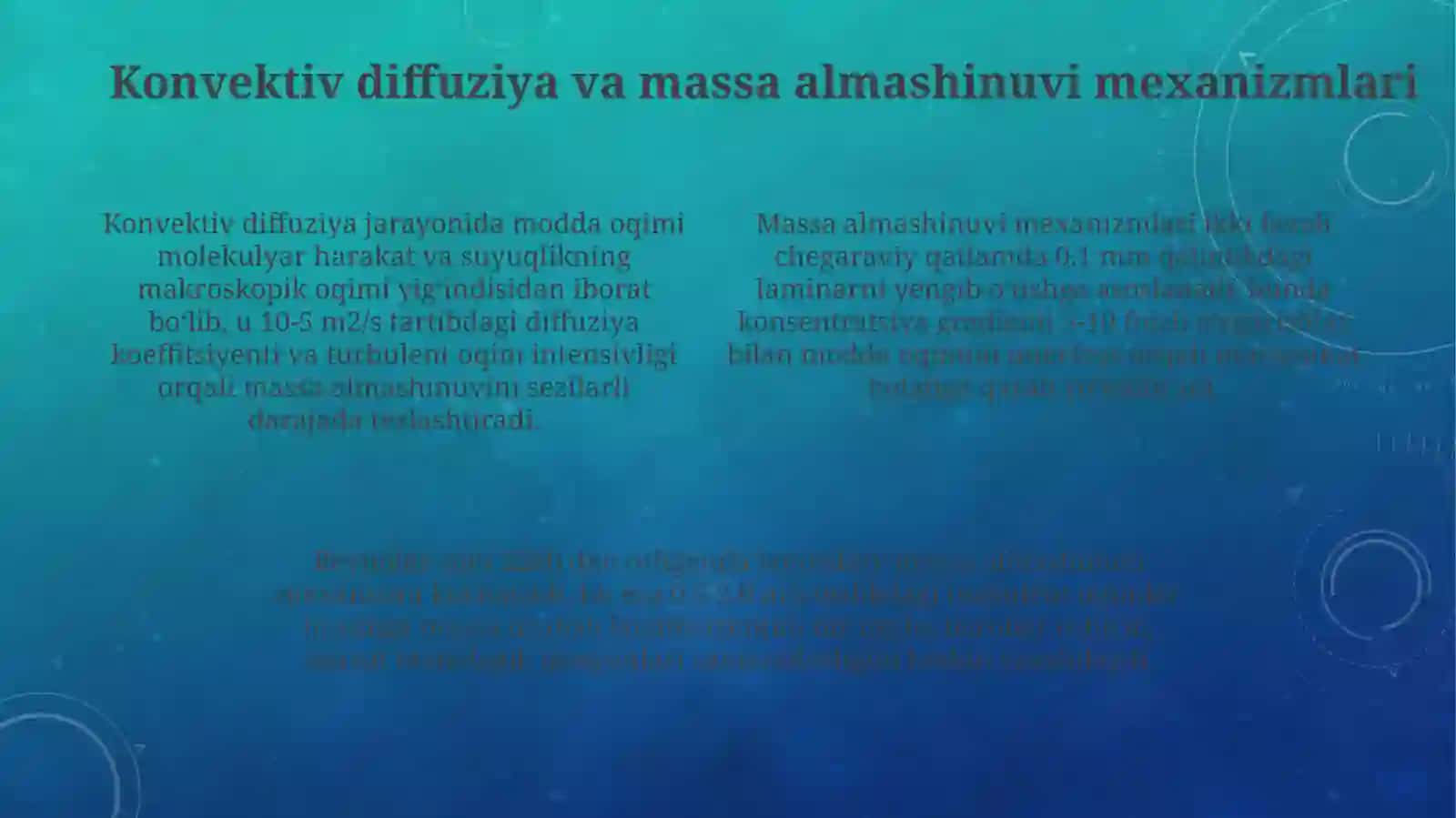 Molekulyar diffuziya va Fik qonunlari 4