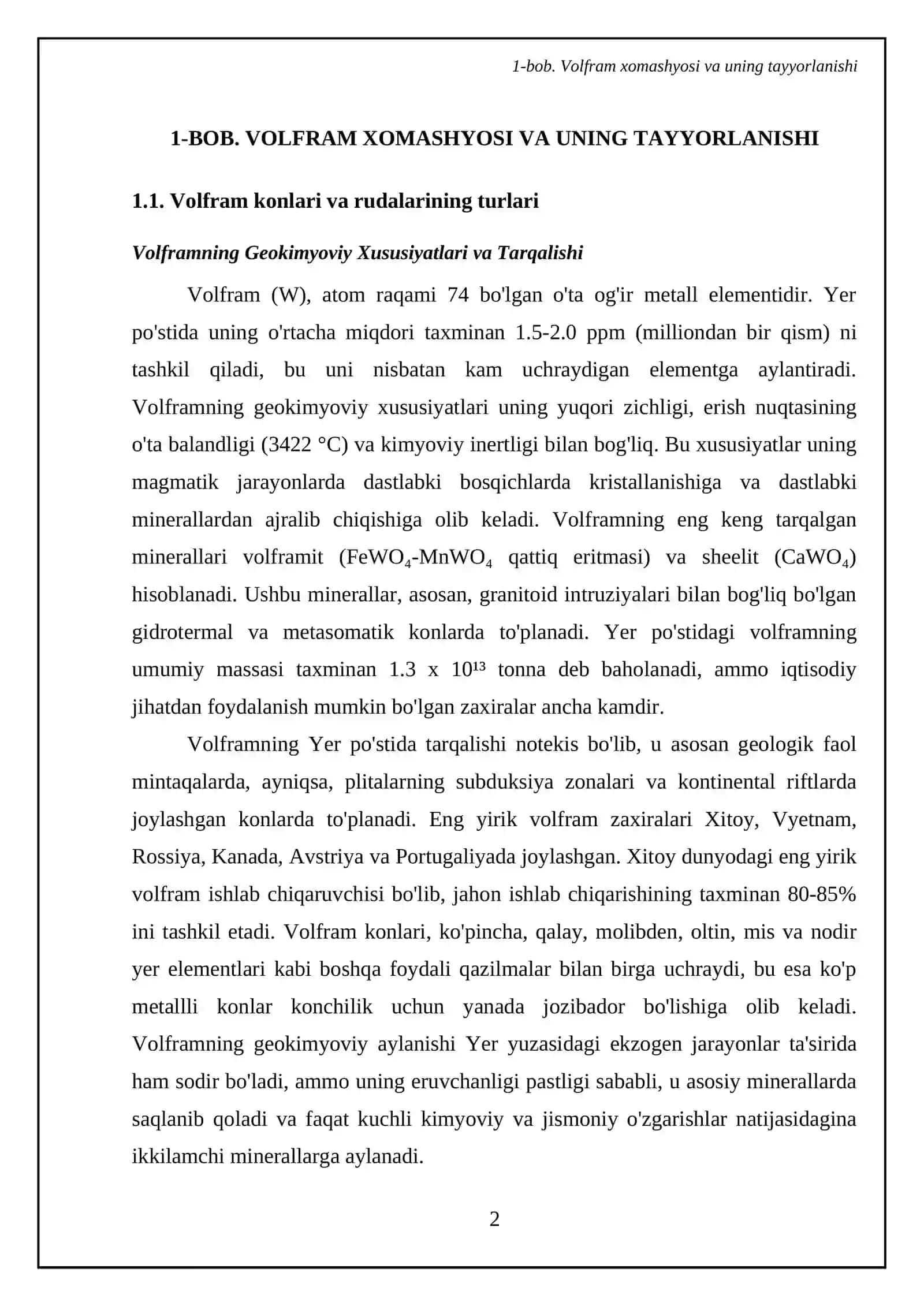 Volfram ishlab chiqarish texnologiyasi 4