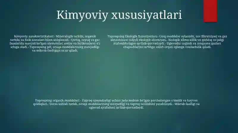 Tuproqning Ekologik Xususiyatlari 4