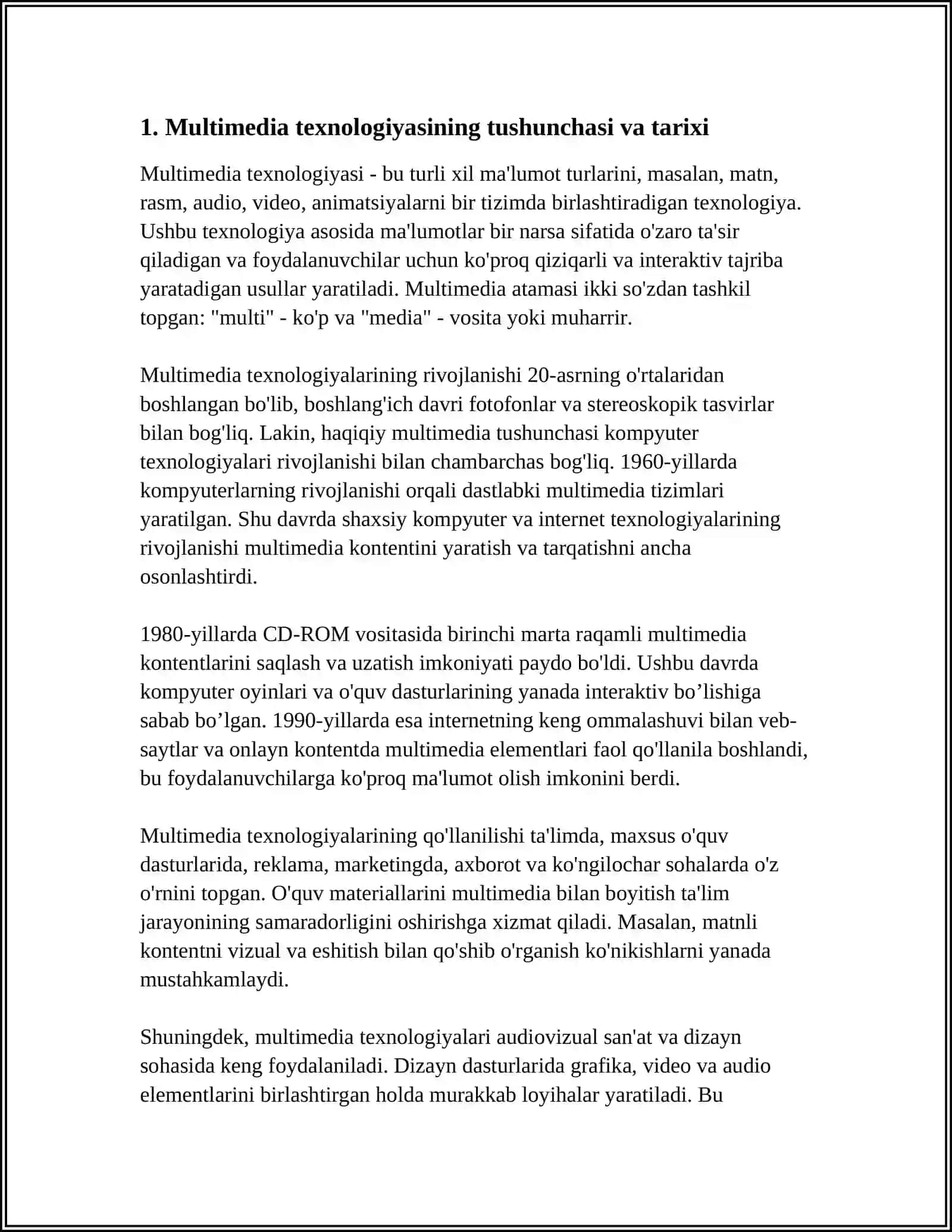 MULTIMEDIA TEXNOLOGIYASI ASOSLARI 4