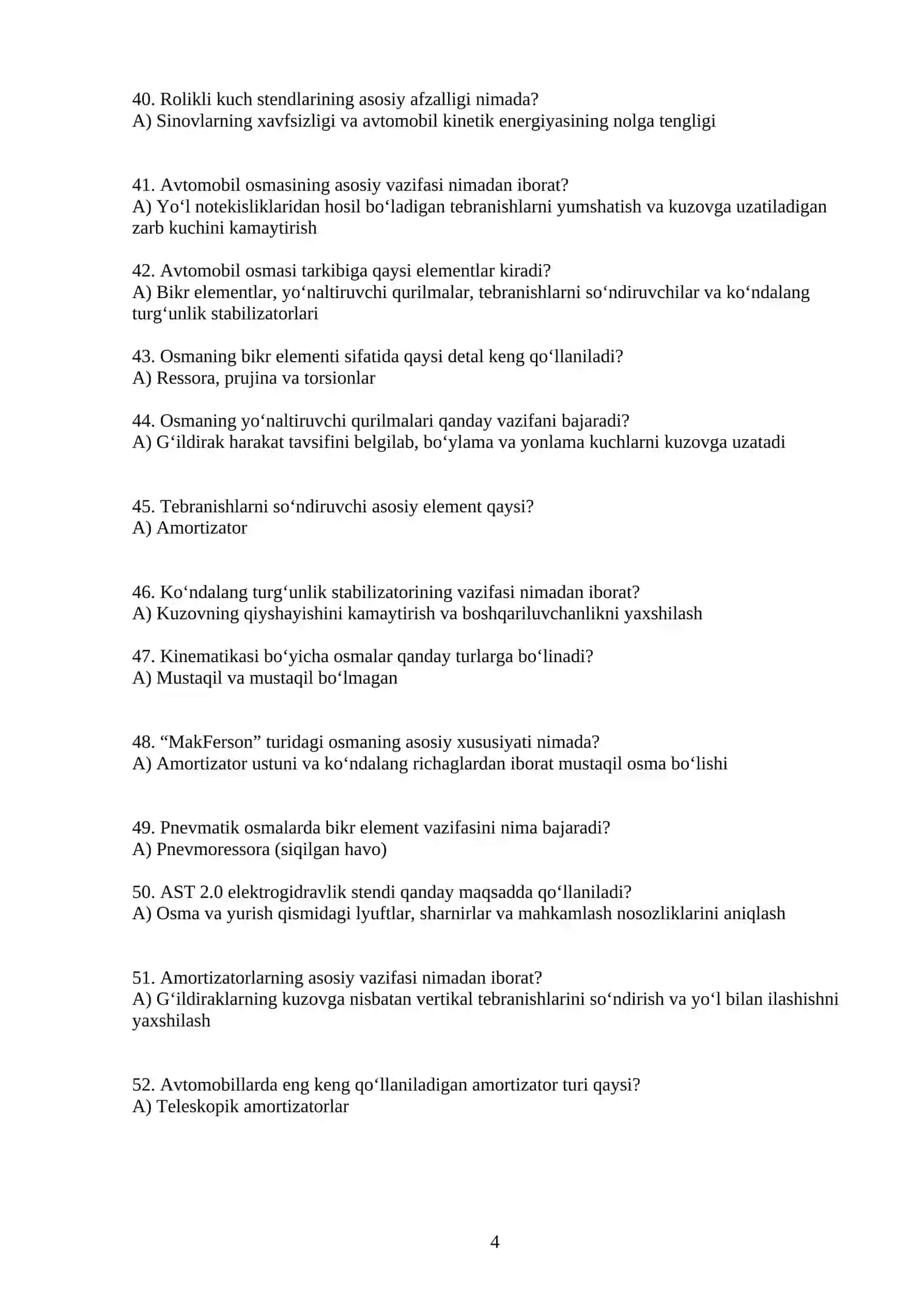 Avtomatik uzatmalar qutisi 4