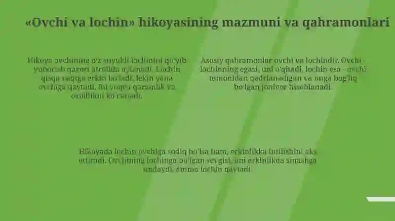 J.Rumiyning "Ovchi va lochin" rivoyati 4