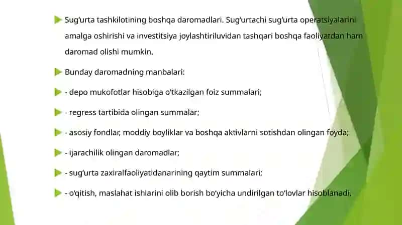 Sug‘urta kompaniyasining moliyaviy asoslari 4