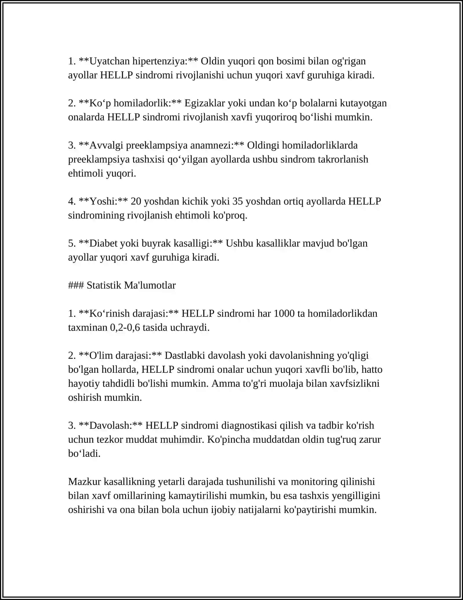MUSTAQIL ISH Mavzu: HELLP SINDROMI 4