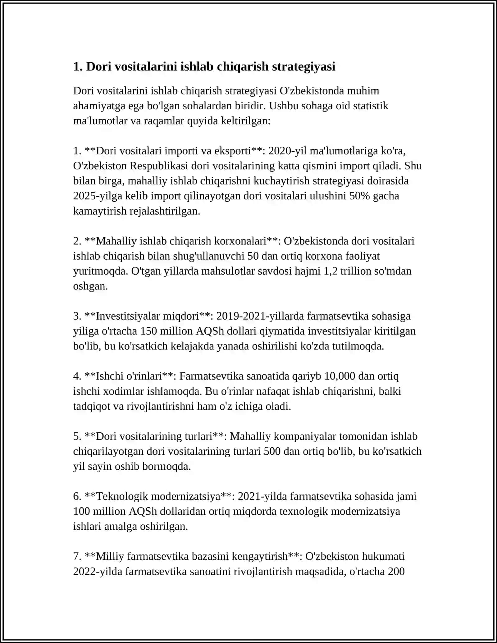 FARMATSEVTIKA FAOLIYATINI STRATEGIK REJALASHTIRISH 4