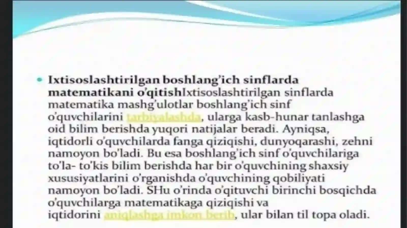 Fan:Matematika o’qitish metodikasi 4
