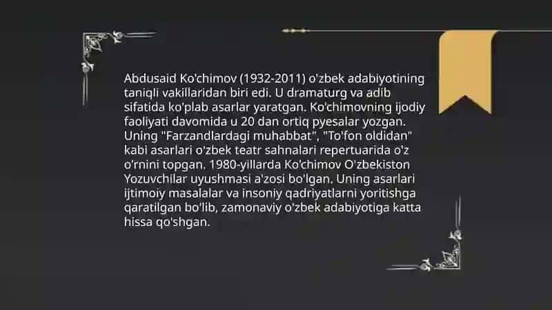 Abdusaid Ko'chimovning tarjimai holi 4