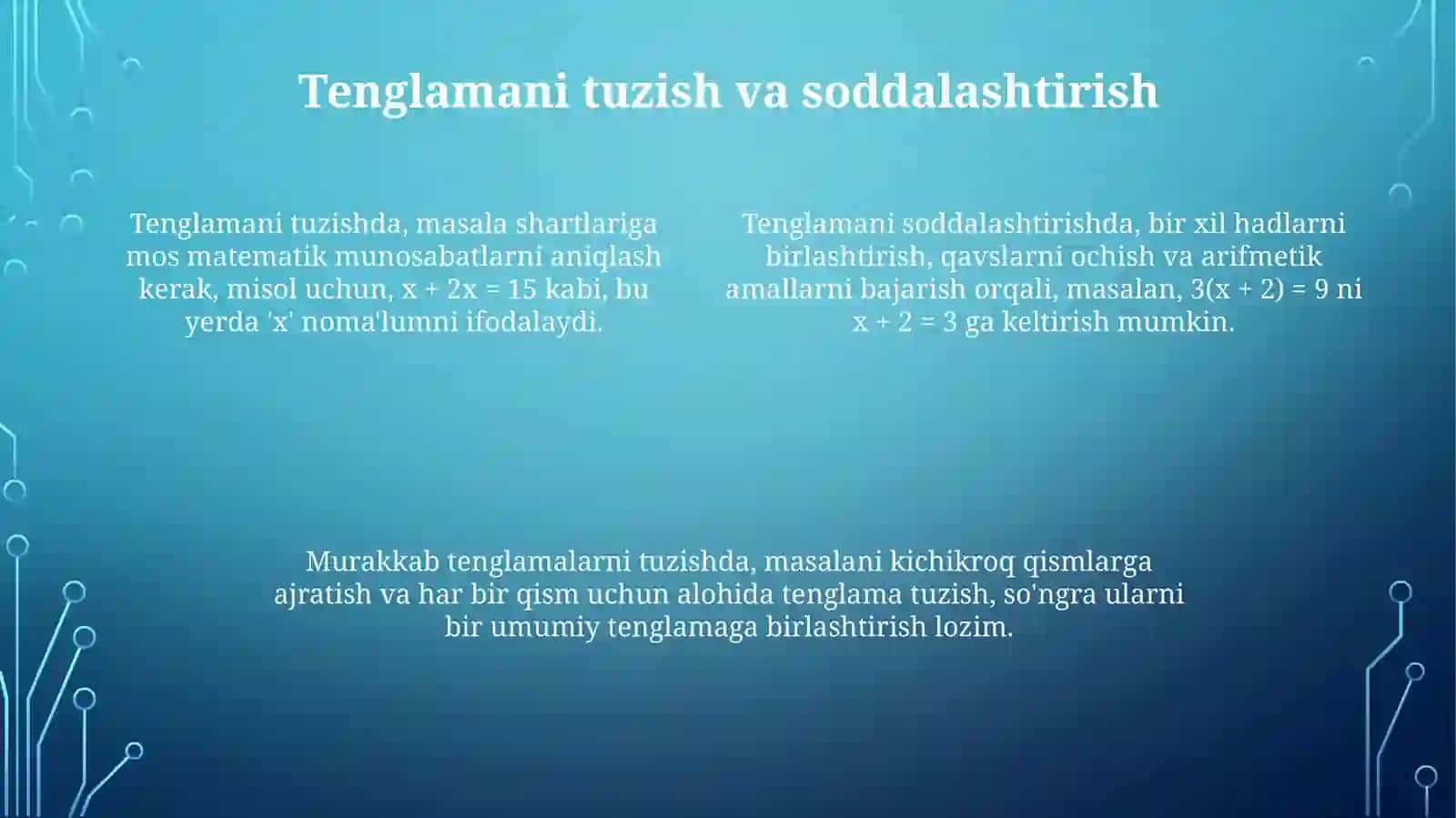 Muammoni yechish bosqichlari 4
