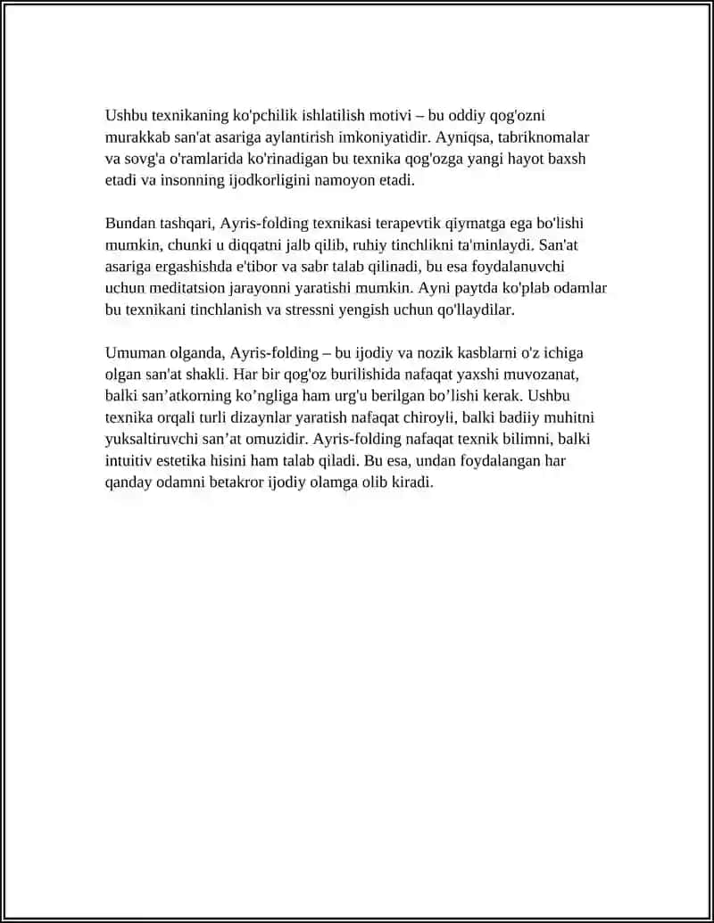AYRIS-FOLDING texnikasi 4