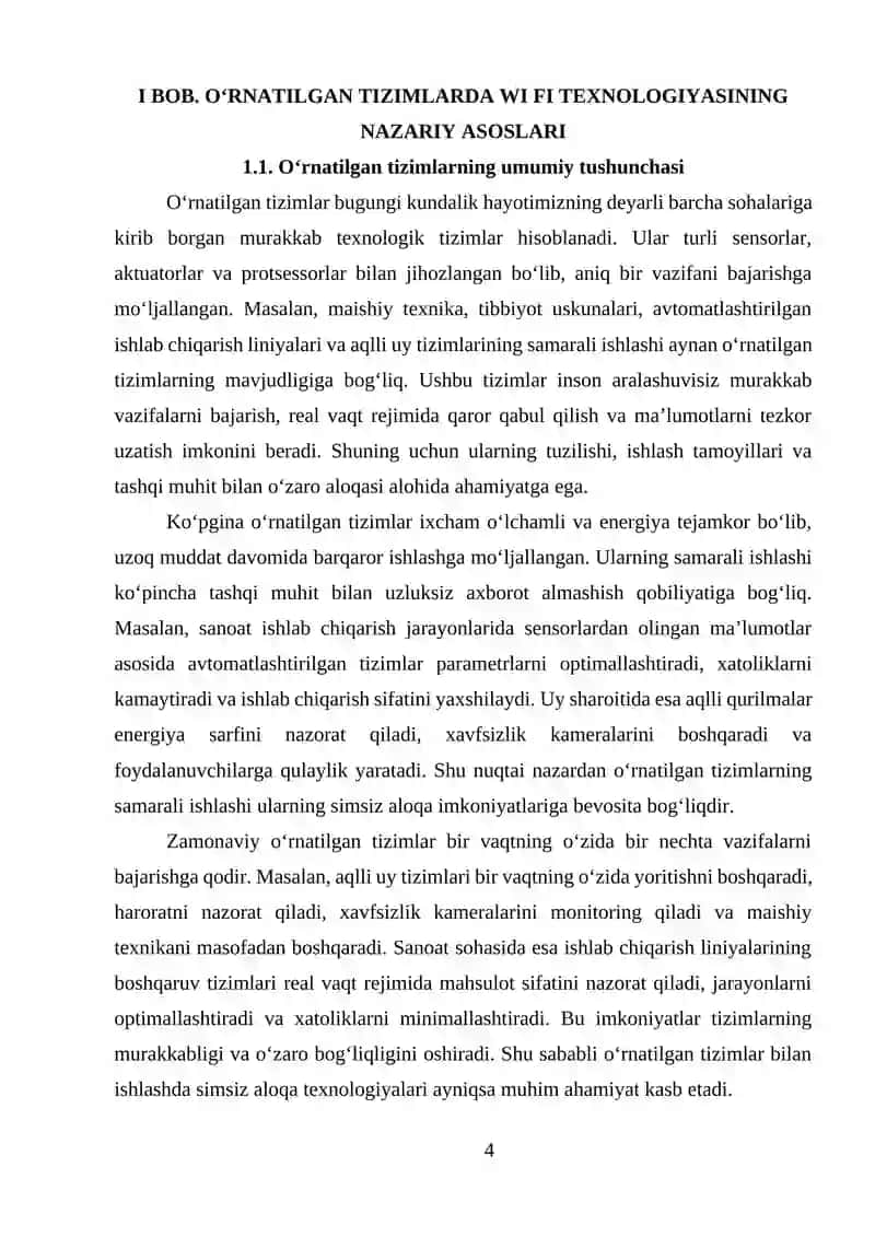 O‘RNATILGAN TIZIMLARDA WI FI TEXNOLOGIYASI 4