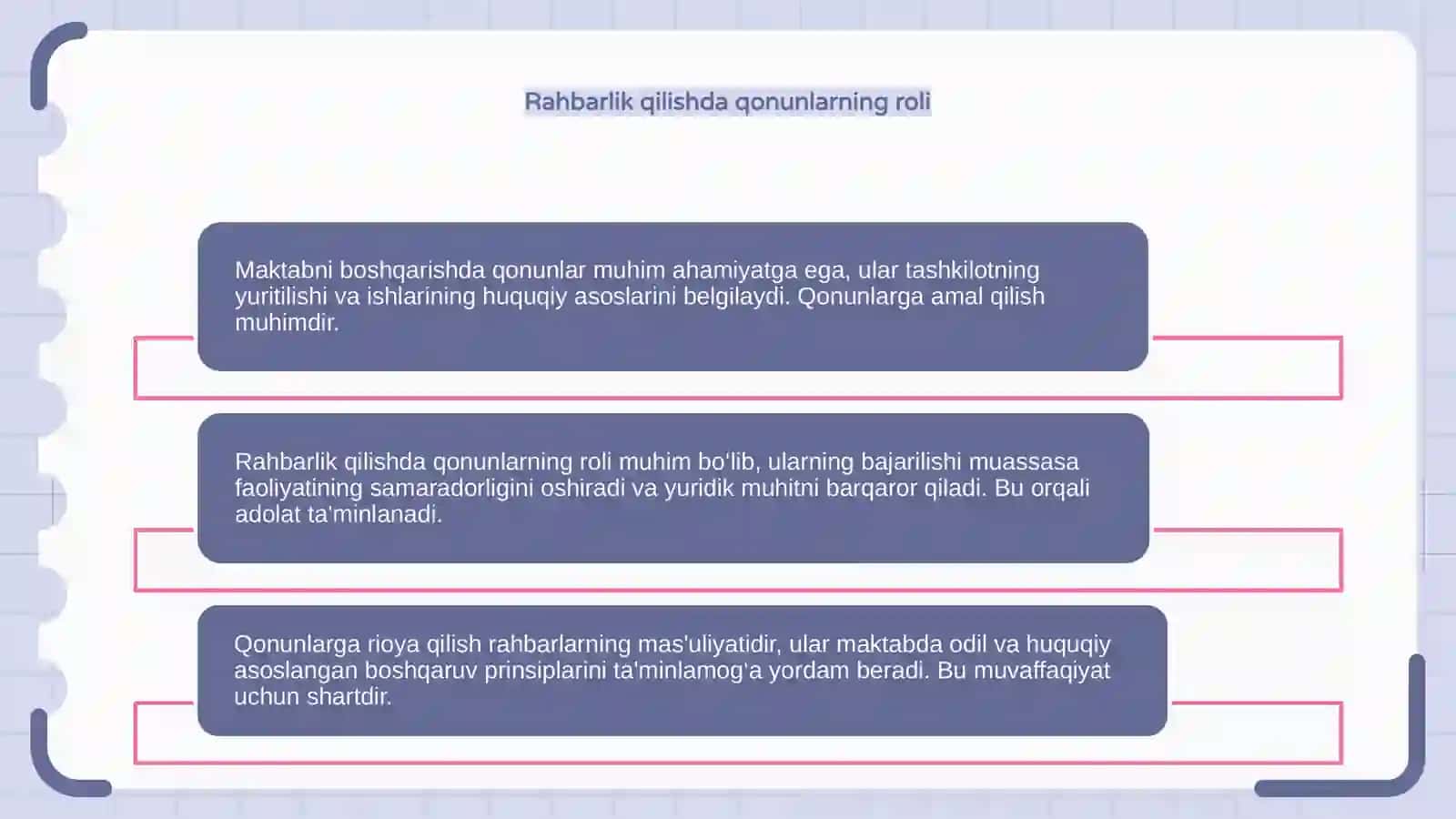 Maktabni boshqarish va unga rahbarlik qilishning qonun qoidalari 4