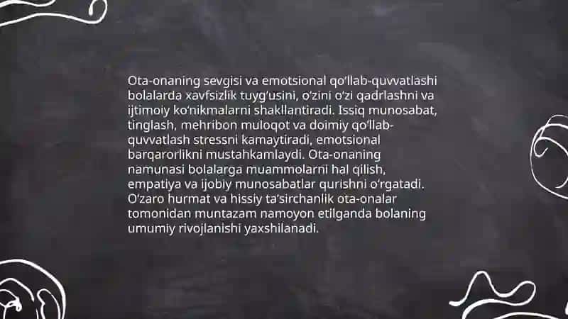 Ota onaning farzand hayotidagi oʻrni 4