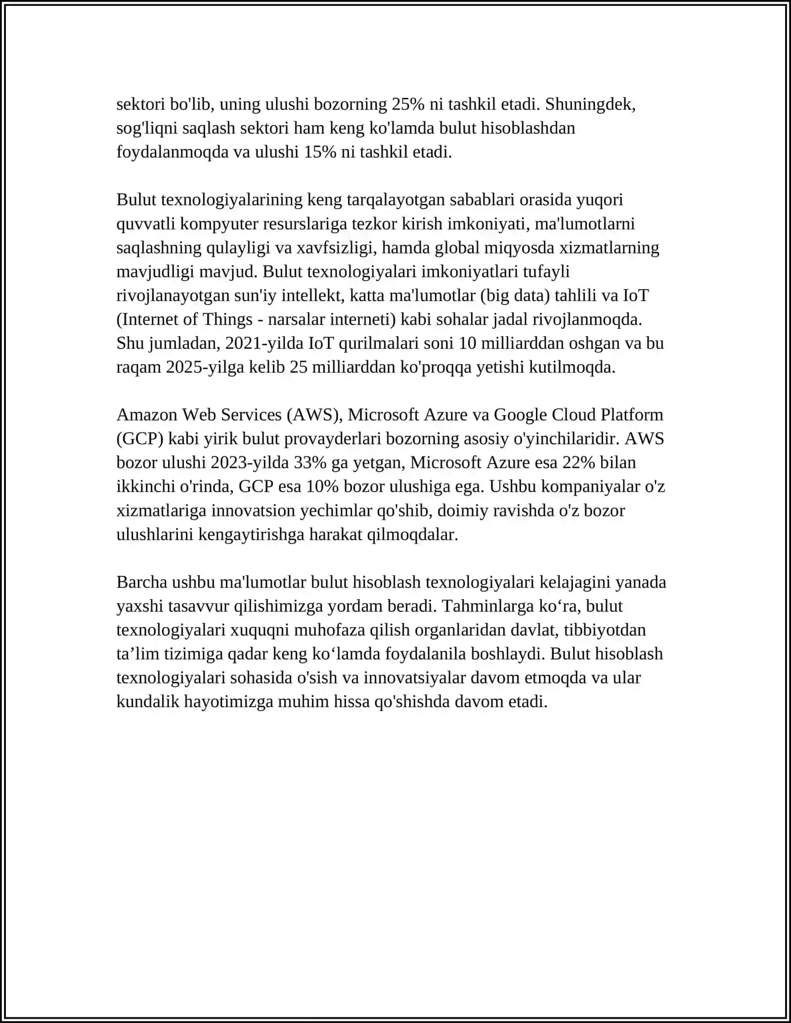 BULUTLI TEXNOLOGIYALAR 4