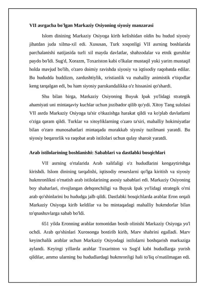 Islomning Markaziy Osiyoga kirib kelishi 4