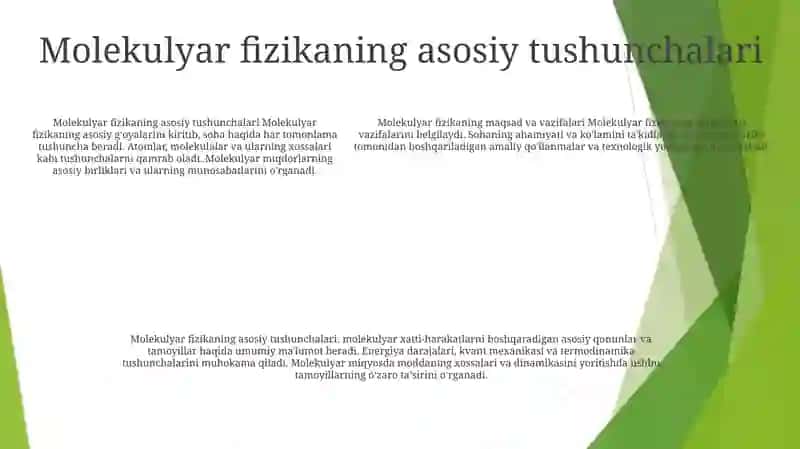 MolekulyarFizika Faniga Kirish 4