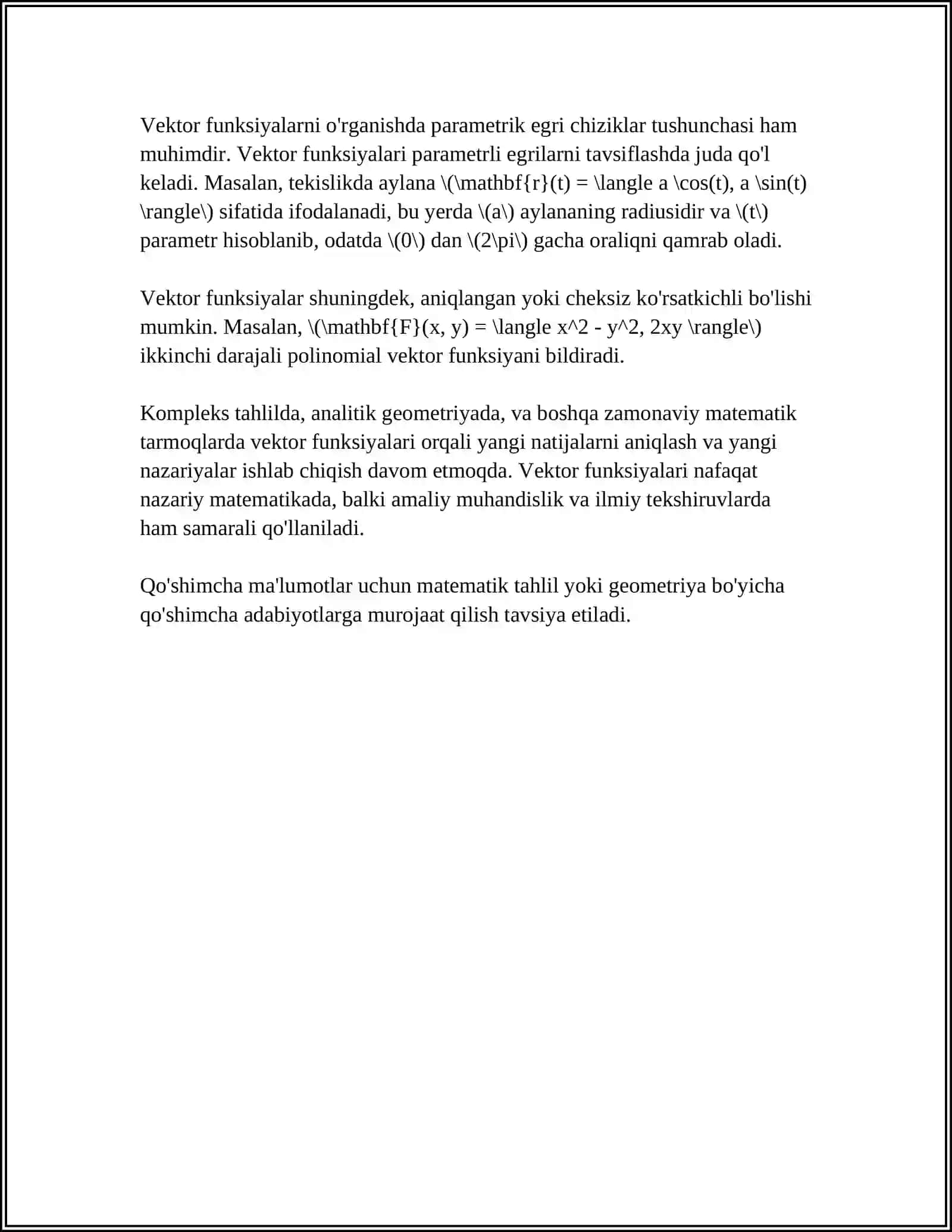 VEKTOR FUNKSIYA 4