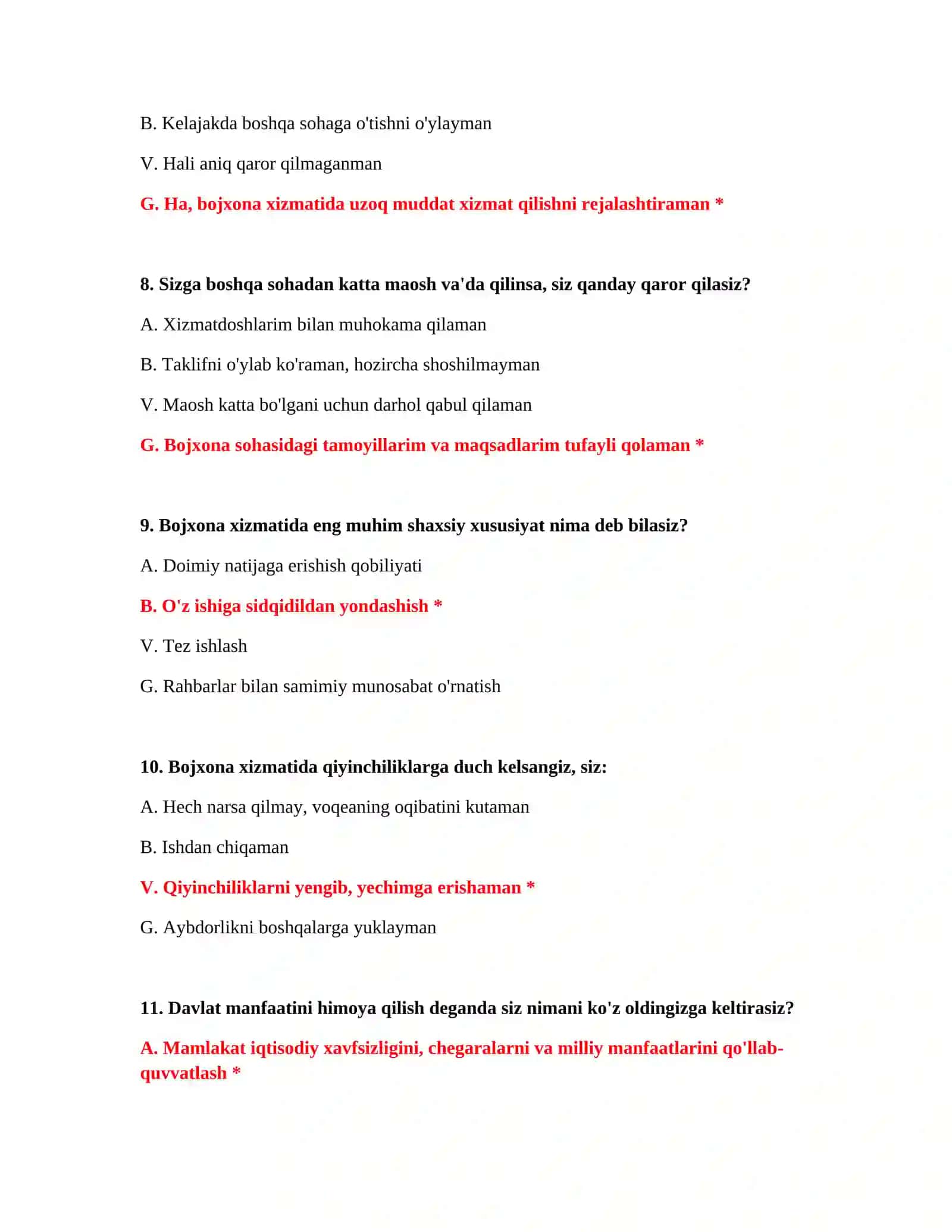 NOMZODLAR UCHUN PSIXOTESTLAR 4