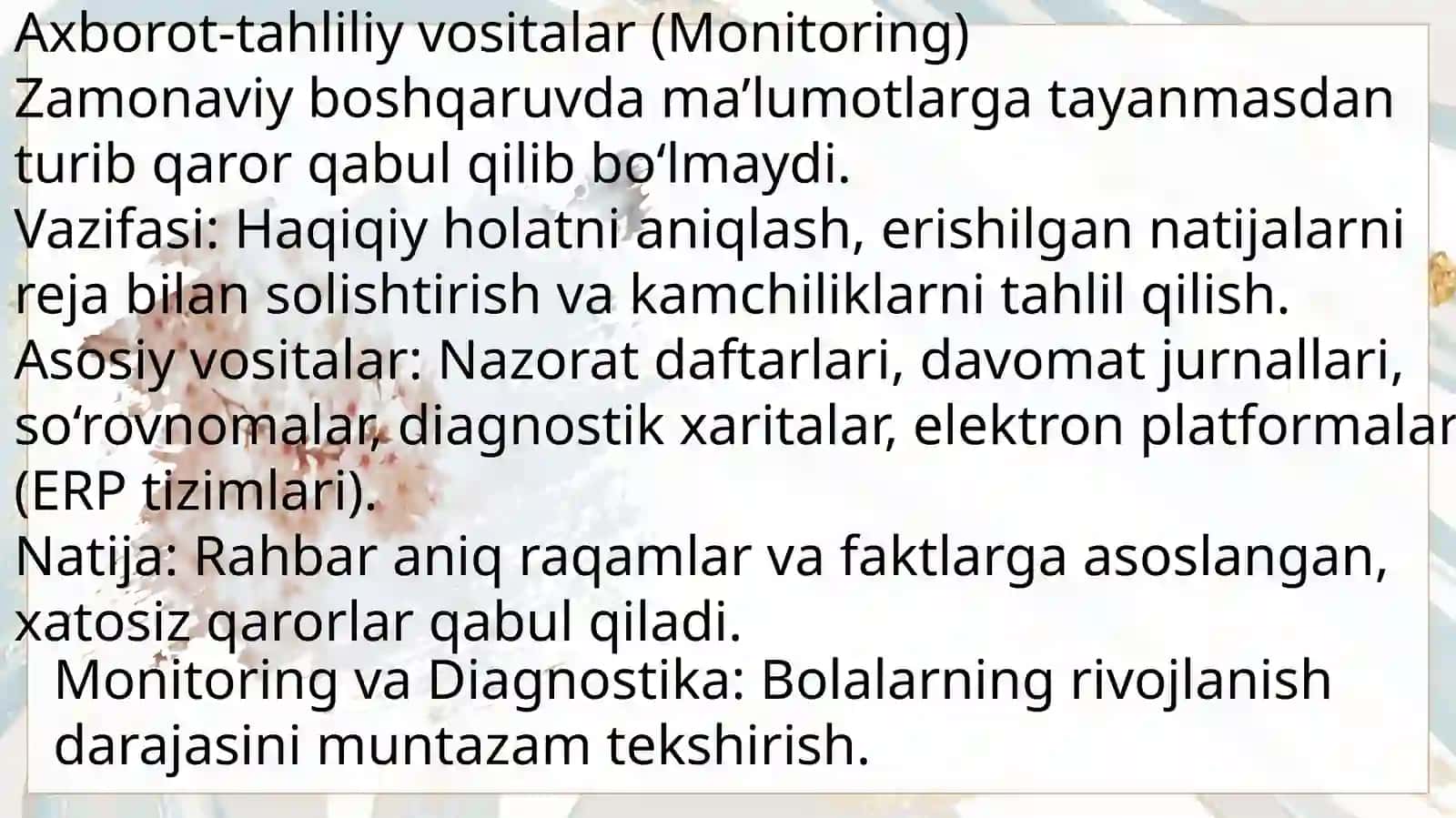 Boshqaruv vositalarining vazifalari 4