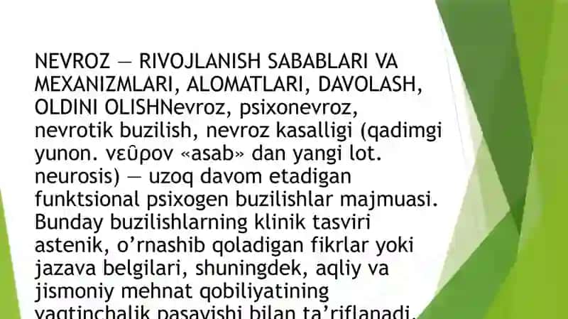 NEVROZ — RIVOJLANISH SABABLARI VA MEXANIZMLARI 4