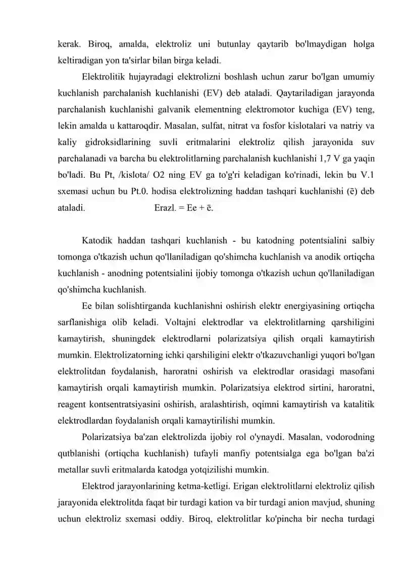Sanoatda elektroliz jarayonining qo‘llanilishi 4