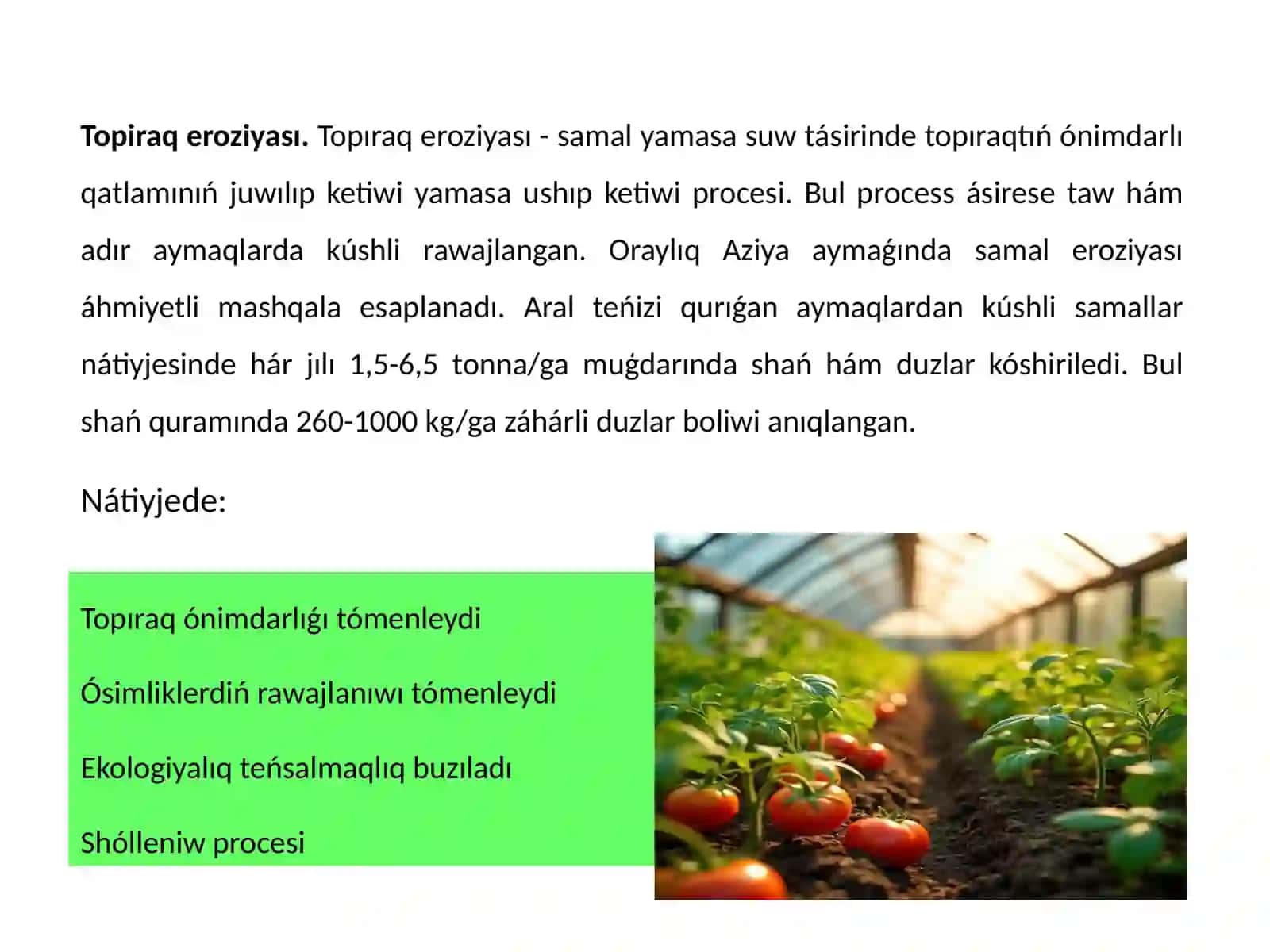 Awıl xojalıǵıhám ekologiyalıq mashqalalar 4